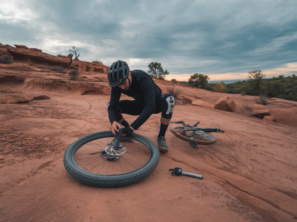 Comment improviser une réparation de crevaison tubeless avec kit co2 et rustine sur un parcours engagé