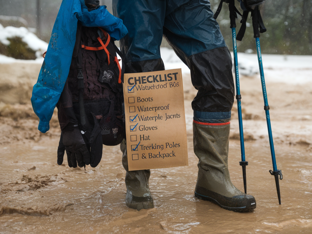 Quelle checklist matérielle pour un défi extrême en milieu humide (neige, boue, pluie)
